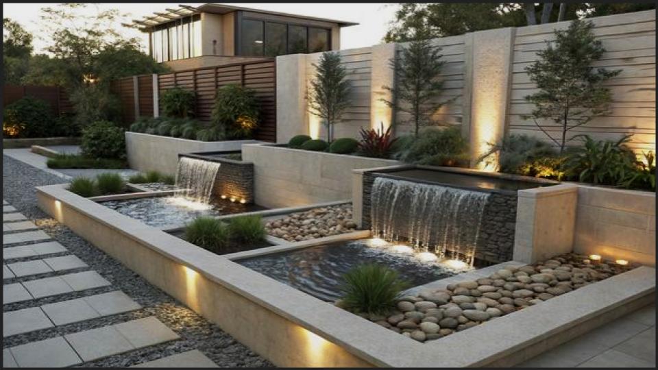 Integrated Wall Fountain or Water Feature