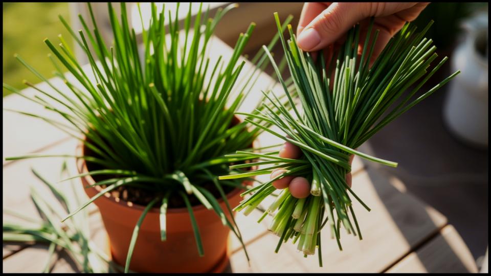Harvesting Chives