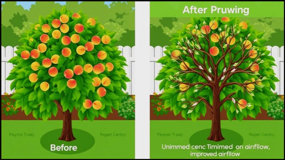 How to Prune a Peach Tree for Maximum Fruit—Arborists Reveal the Secret Steps 3 illustrating a young peach tree