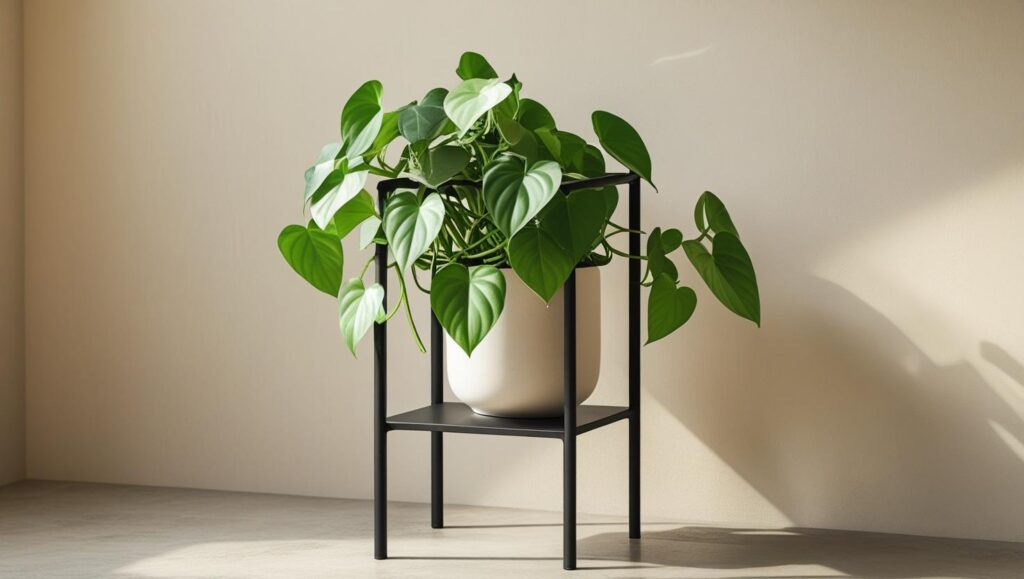 Elevate Your Oasis: 7 Chic Plant Stands for Every Home Aesthetic in 2025 2 Black minimalist metal plant stand holding