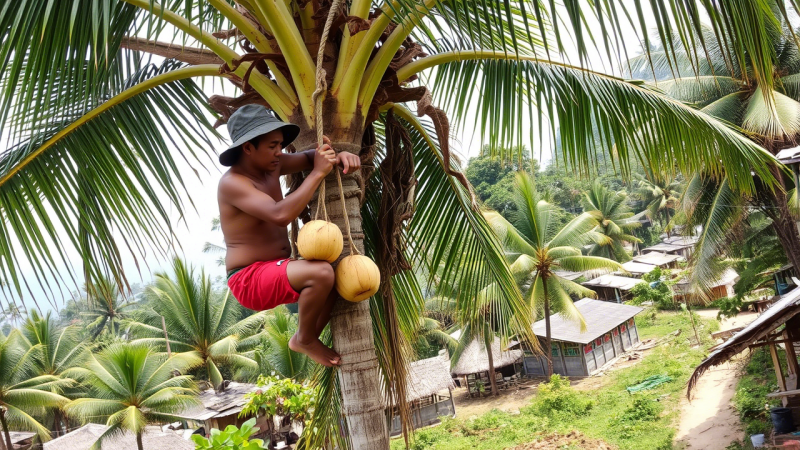 Beyond the Beach: The Surprising Country Famous for Producing the Most Coconuts 3 Coconuts are harvested