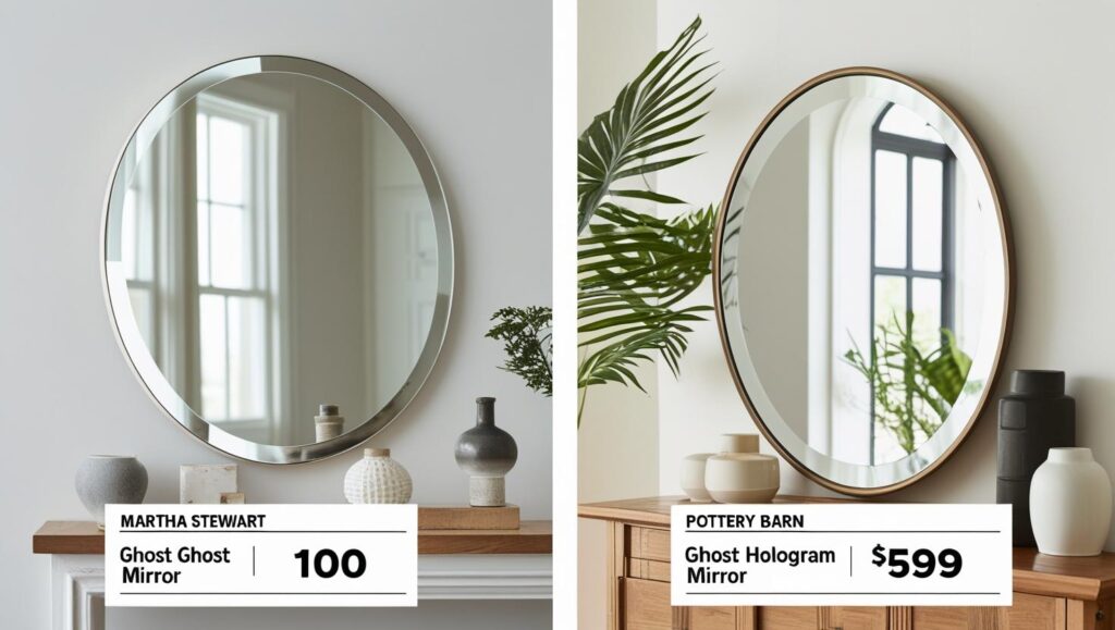 How a Martha Stewart Ghost Mirror Sparked a TikTok Frenzy, Upending a High-End Decor Staple 2 Comparing the Mirrors