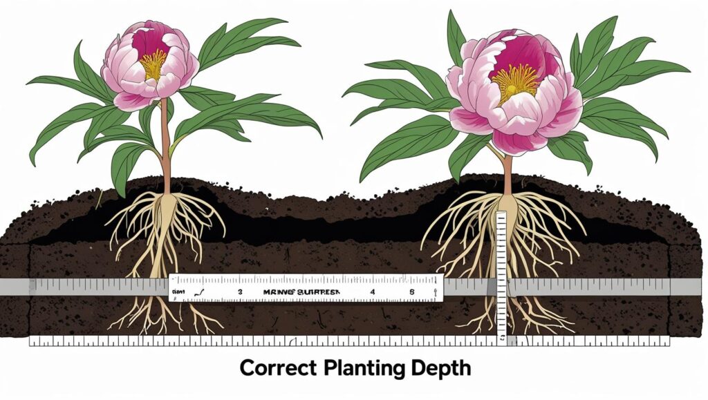 For Gardeners, Finding the Ideal Place to Plant Peonies Is Key to Decades of Blooms 3 Correct planting depth peony