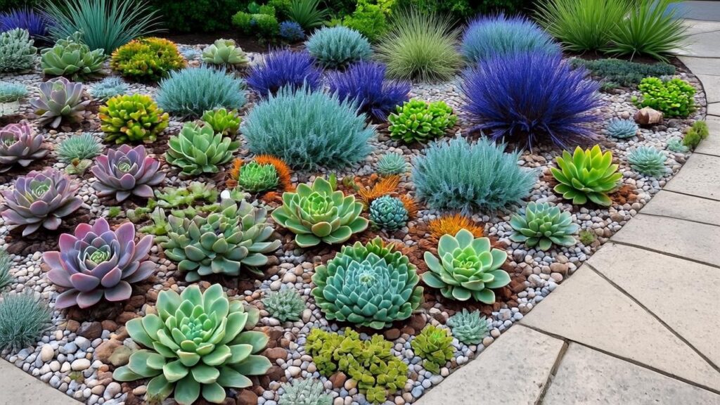 Expert-Approved Landscapes: 9 Creative Front Yard Garden Ideas for Beauty and Biodiversity 3 Design featuring drought-tolerant succulents