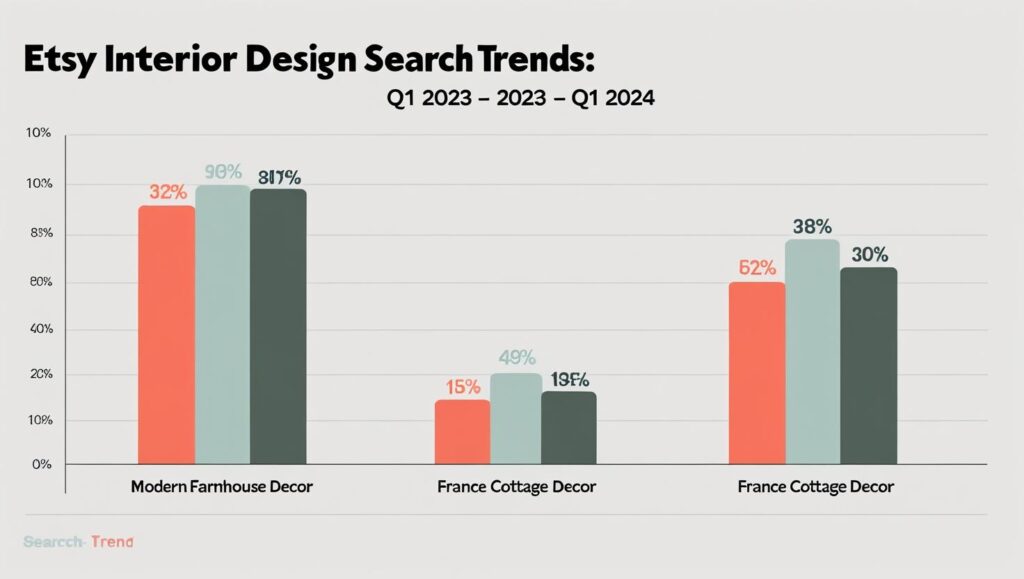 Etsy searches for key interior design terms