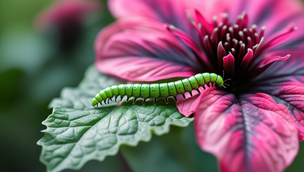 10 Strategic Plants to Grow Next to Zinnias for a Healthier Garden 3 Green lacewing larva on a zinnia leaf