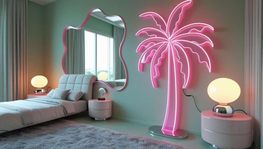 Modern bedroom with Y2K influences
