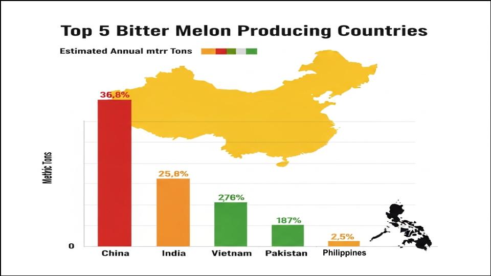 From Local Staple to Global Leader: China Cemented as World's Largest Bitter Melon Producer 3 Top 5 bitter melon producers by estimated annual metric tons