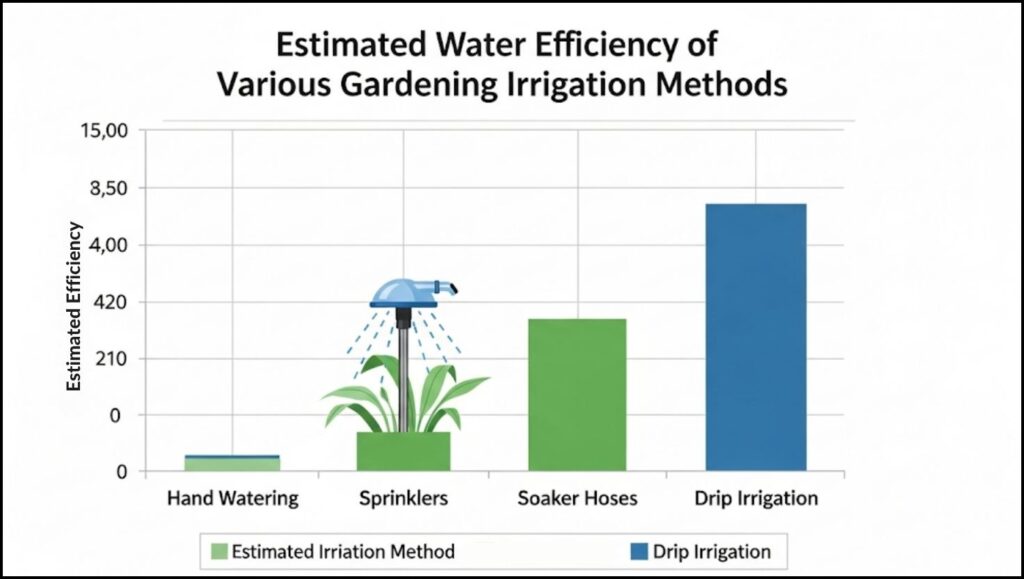 Urban Harvests Get an Upgrade: Inside the Trend of Automated Raised Bed Plumbing Systems 3 water efficiency of different gardening irrigation methods