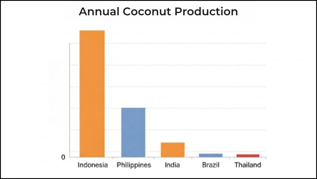 The World's Largest Coconut Milk Producer: A Look at Indonesia's Pivotal Role 2 annual coconut production