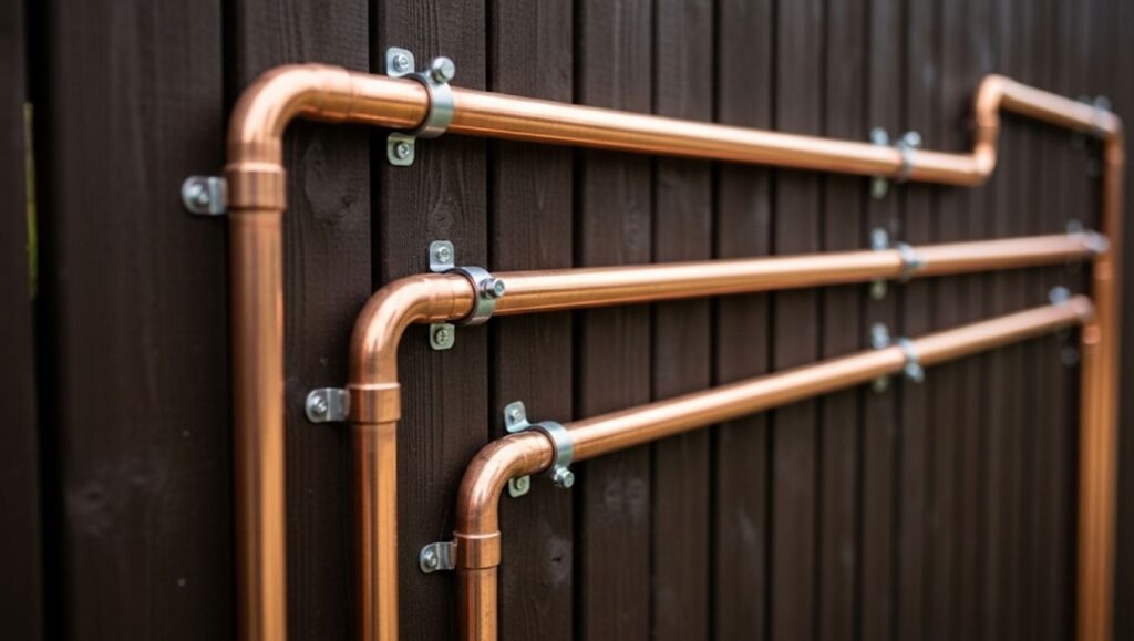 From Eyesore to Asset: 8 Decorative Fence Line Plumbing Ideas for Seamless Irrigation 3 artistic copper pipe irrigation idea