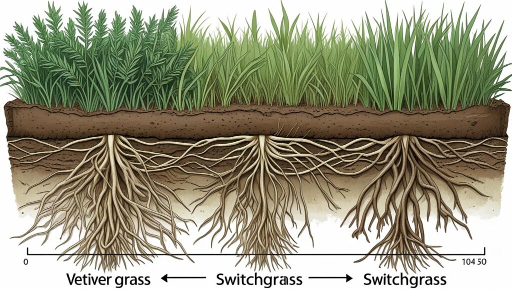 Experts Identify Best Grasses for Erosion Control Amid Worsening Soil Losses 2 comparing the root systems of different grasses