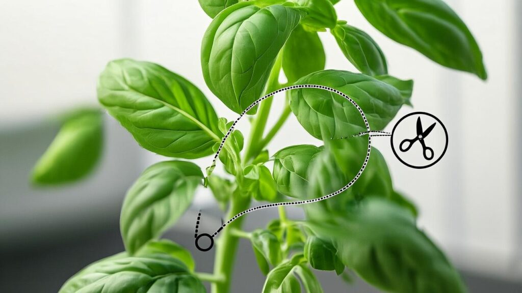 The Gardener's Guide: How to Cut Basil Leaves from a Plant for a Bushier, More Productive Harvest 2 correct cut location