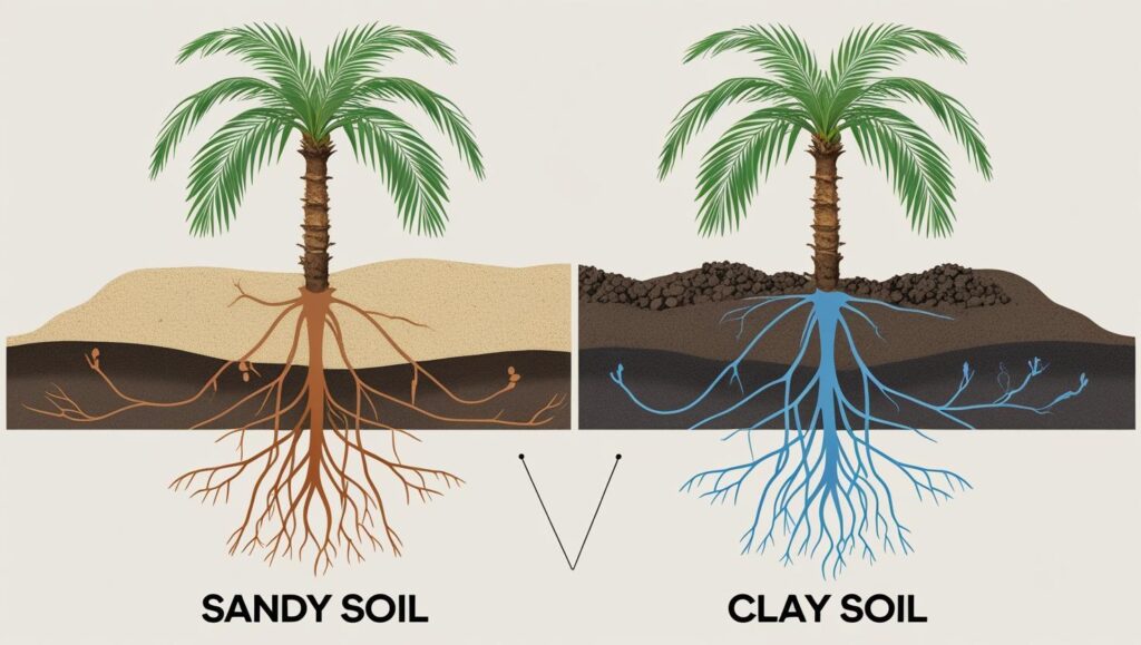 How Often Should You Water a Queen Palm? A Guide to Thriving Trees 2 difference in water percolation between sandy soil and clay soil
