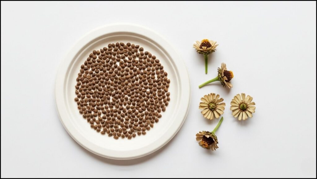dried zinnia seeds