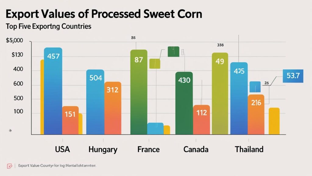 U.S. Solidifies Position as World’s Largest Sweet Corn Exporter 3 export values of processed sweet corn for the top 5 exporting countries