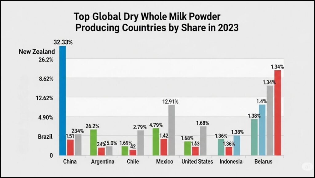 New Zealand Solidifies Position as Global Leader in Dairy Ingredient Manufacturing 2 global dry whole milk powder producing countries