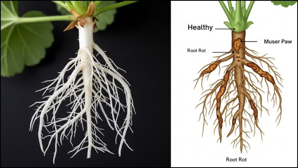 How Often to Water Geraniums for Lush, Season-Long Blooms 2 healthy geranium root system