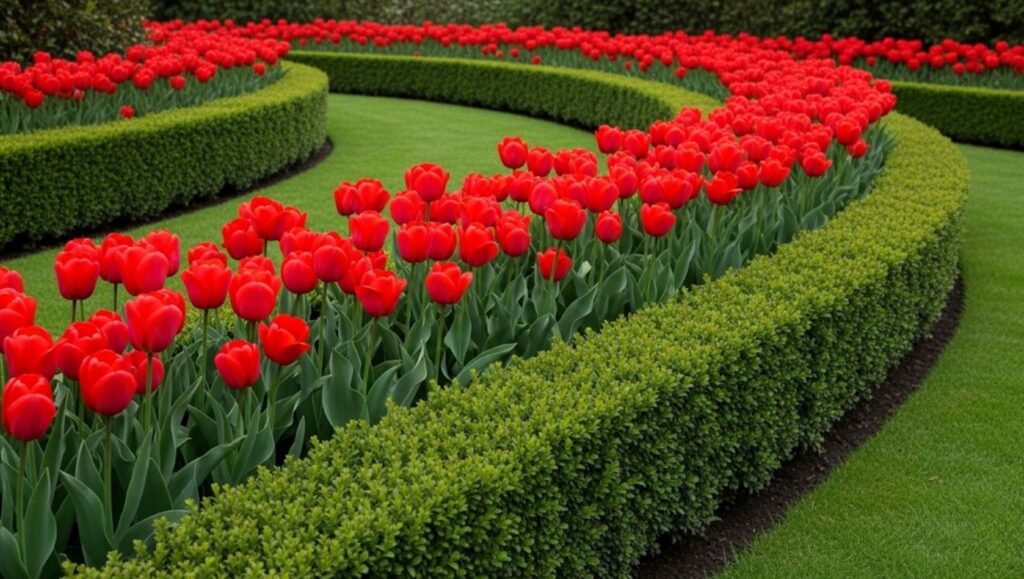 8 Stunning Border Flower Bed Ideas to Enhance Your Garden’s Look 3 perfectly manicured boxwood hedge