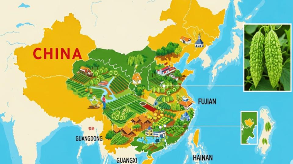 From Local Staple to Global Leader: China Cemented as World's Largest Bitter Melon Producer 2 primary regions for bitter gourd cultivation