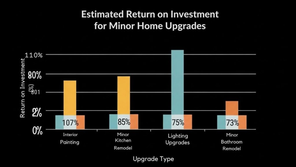return on investment for minor home upgrades like painting and hardware updates