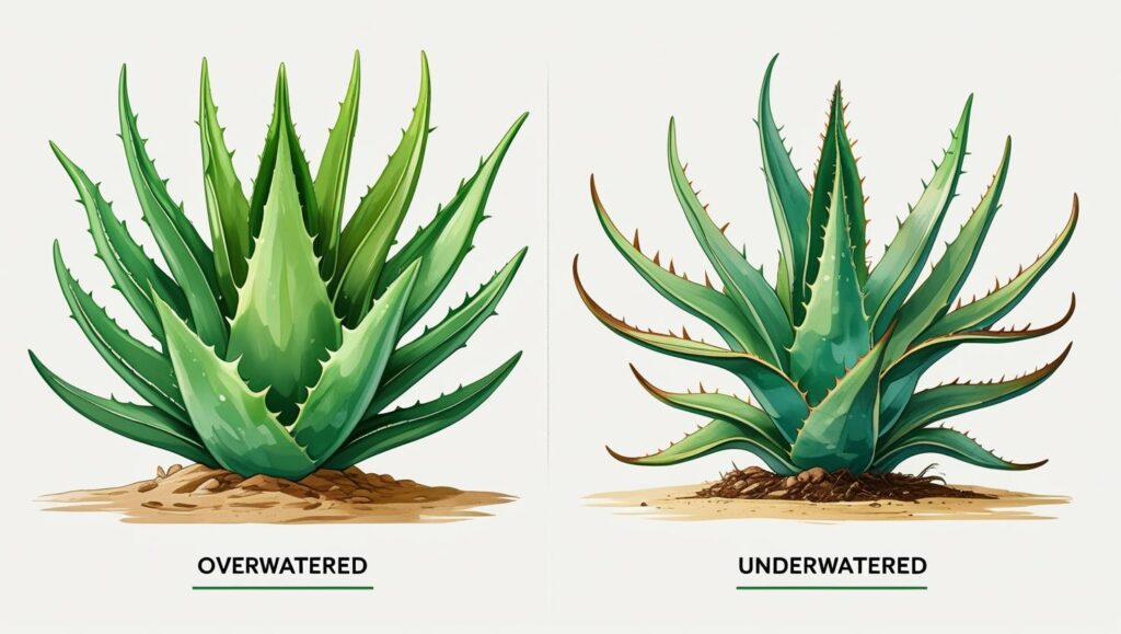 How Often Should You Water an Aloe Vera Plant? Experts Say Less Is More 3 side-by-side comparison