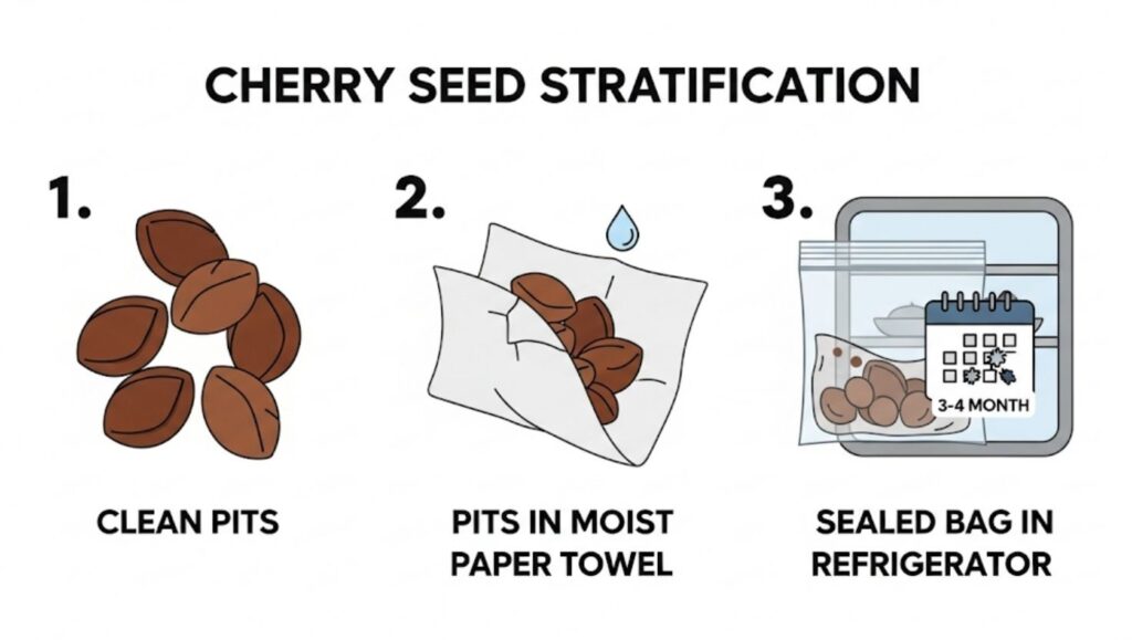 An Expert Guide on How to Grow a Cherry Tree from a Pit 2 steps of cherry seed stratification