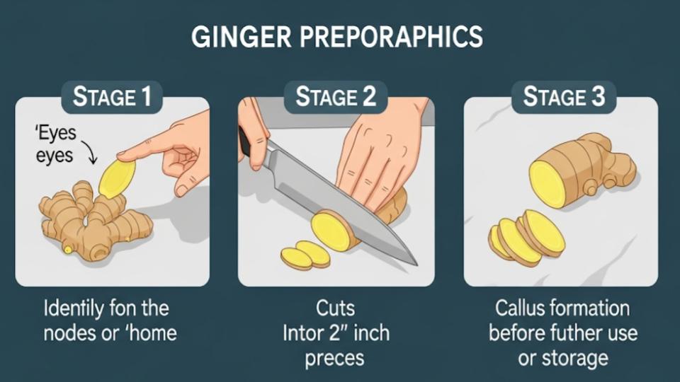 How to Plant Ginger Root: A Guide to Cultivating Culinary-Grade Flavor at Home 2 steps of ginger preparation