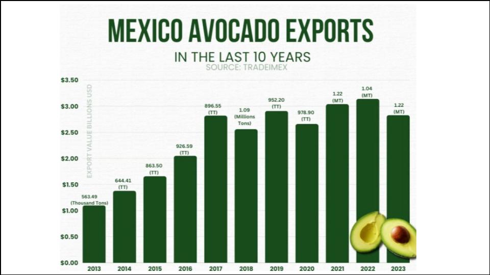 Mexico Solidifies Lead as World's Top Avocado Exporter Amidst Growing Global Demand 2 top 5 avocado exporting countries by volume in metric tons