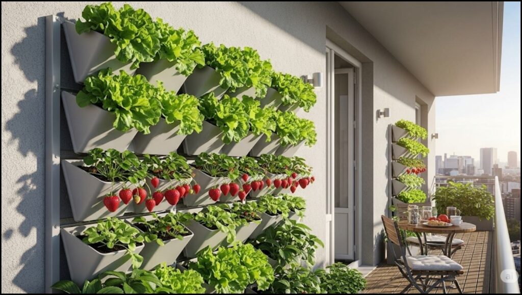 vertical garden on the wall