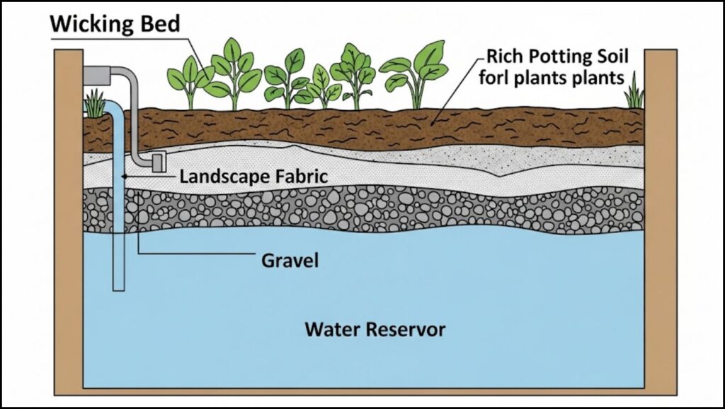 Urban Harvests Get an Upgrade: Inside the Trend of Automated Raised Bed Plumbing Systems 2 wicking bed works