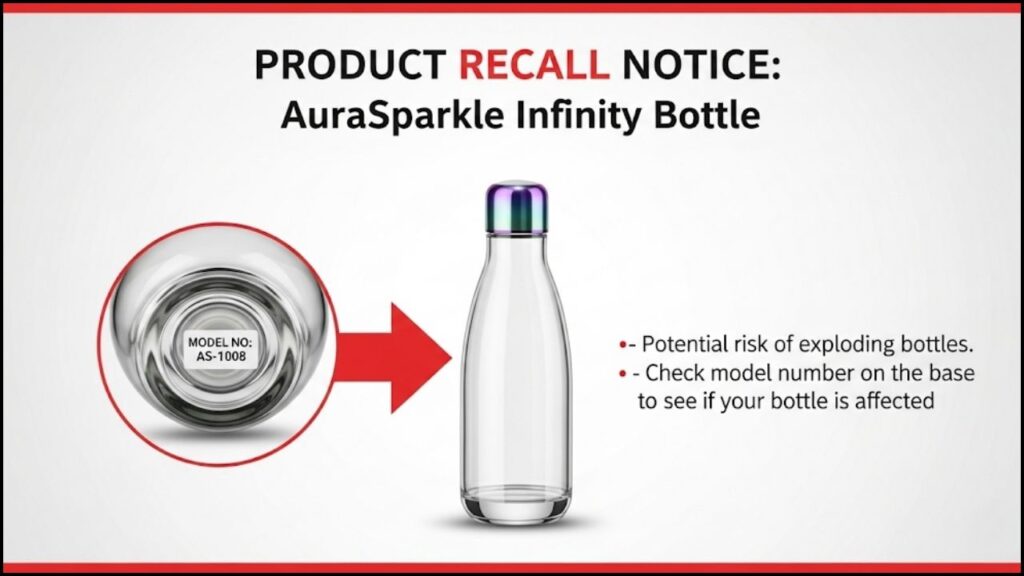 AuraSparkle Issues Urgent Carbonation Bottle Recall Following Multiple Explosion Incidents 2 AuraSparkle Infinity Bottle Model Number