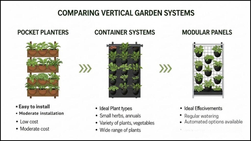 As Urban Spaces Shrink, the Vertical Garden Offers a Path to Greener Living 2 Comparing Vertical Garden Systems