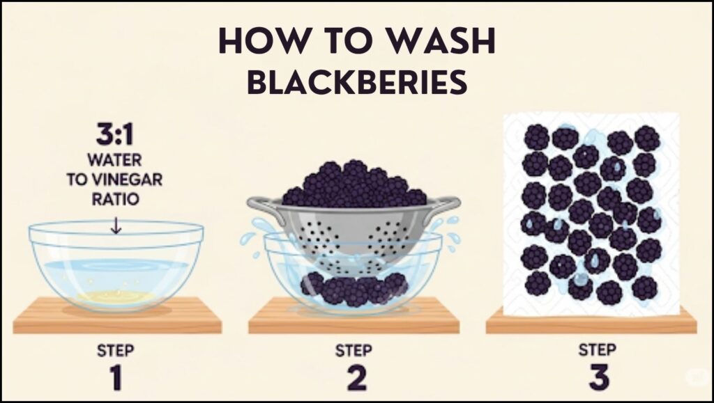 Step to wash blackberries