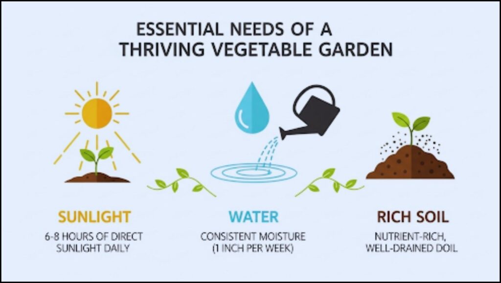 basic needs of a vegetable garden