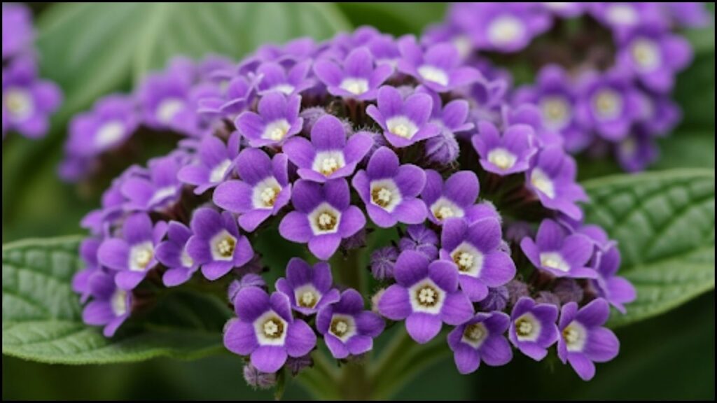 How Fragrant Patio Plants Transform Evening Atmospheres 2 clusters of a heliotrope plant