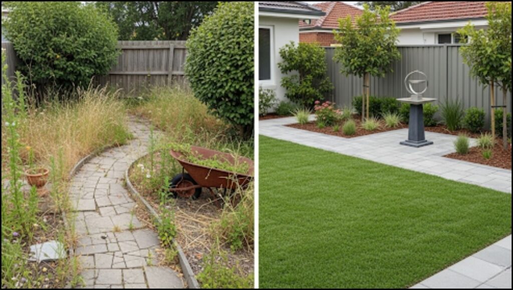 Front Yard Faux Pas: Five Upgrades Potentially Lowering Your Home's Value 2 high-maintenance vs low-maintenance yard