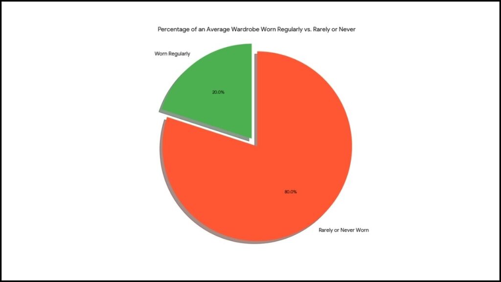 percentage of clothing in an average wardrobe