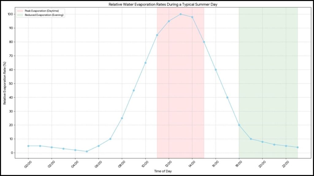Why the Evening Hours Are Optimal for Gardening Tasks You Should Only Do in the Evening 2 reduction in water evaporation rates