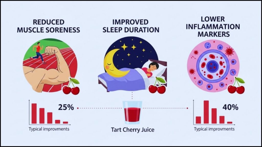 top three scientifically studied tart cherry juice benefits