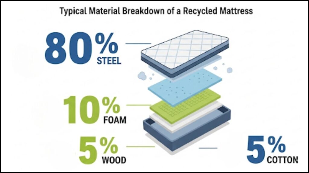 What to Know About Household Items You Should Never Donate 2 typical breakdown of materials recovered for mattress